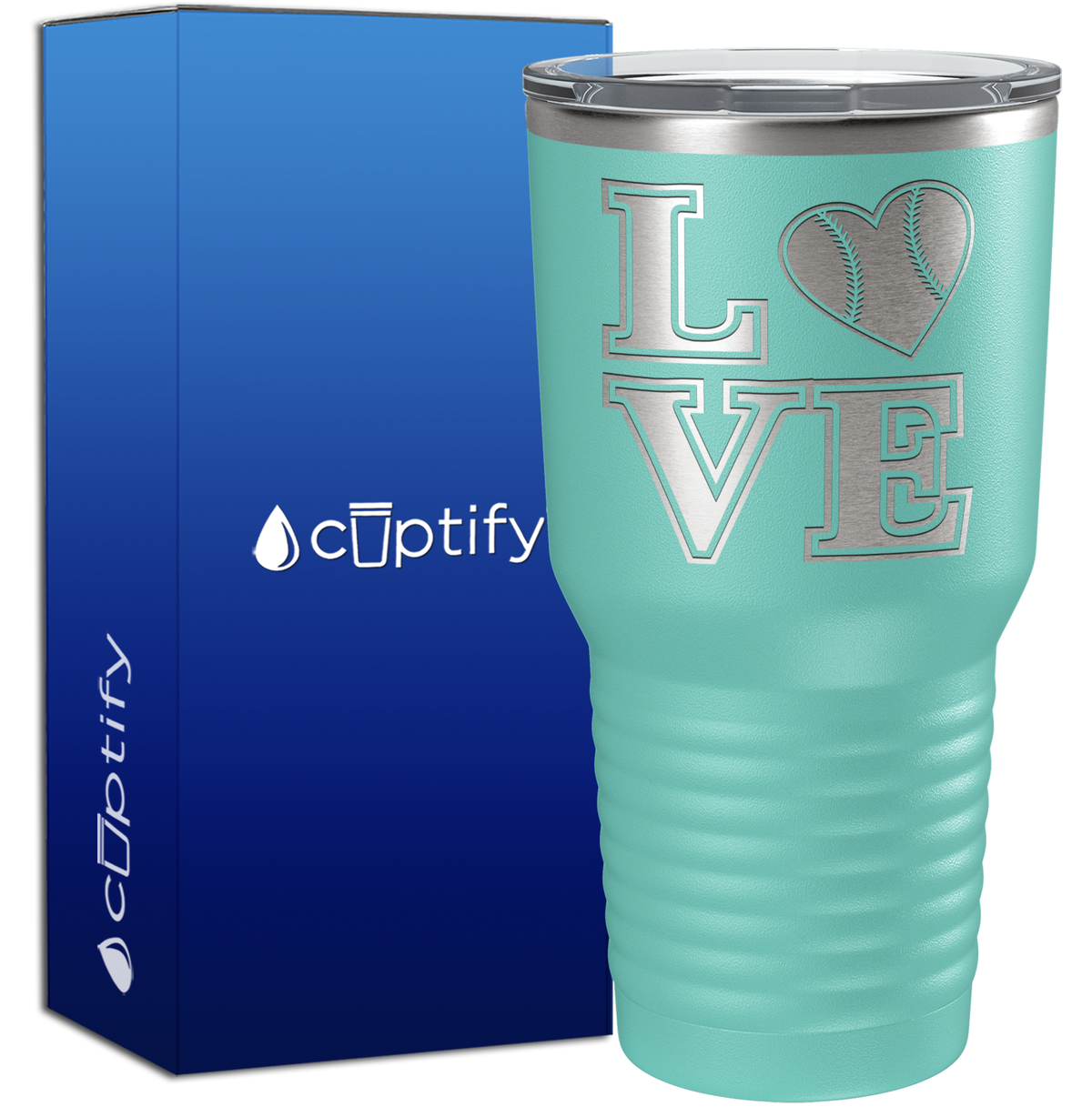 BaseBall Heart Love 30oz Baseball Tumbler