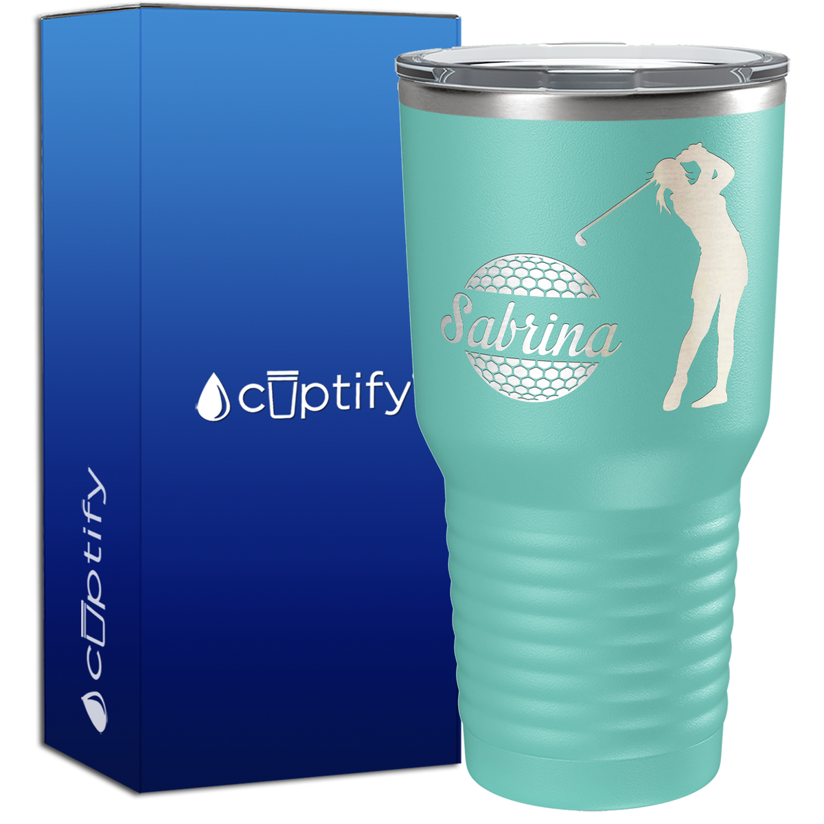 Personalized Female Golfer 30oz Golf Tumbler