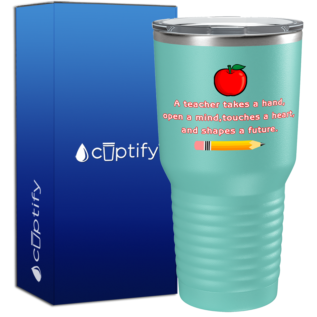 A Teacher Takes a Hand with Apple 30oz Teacher Tumbler