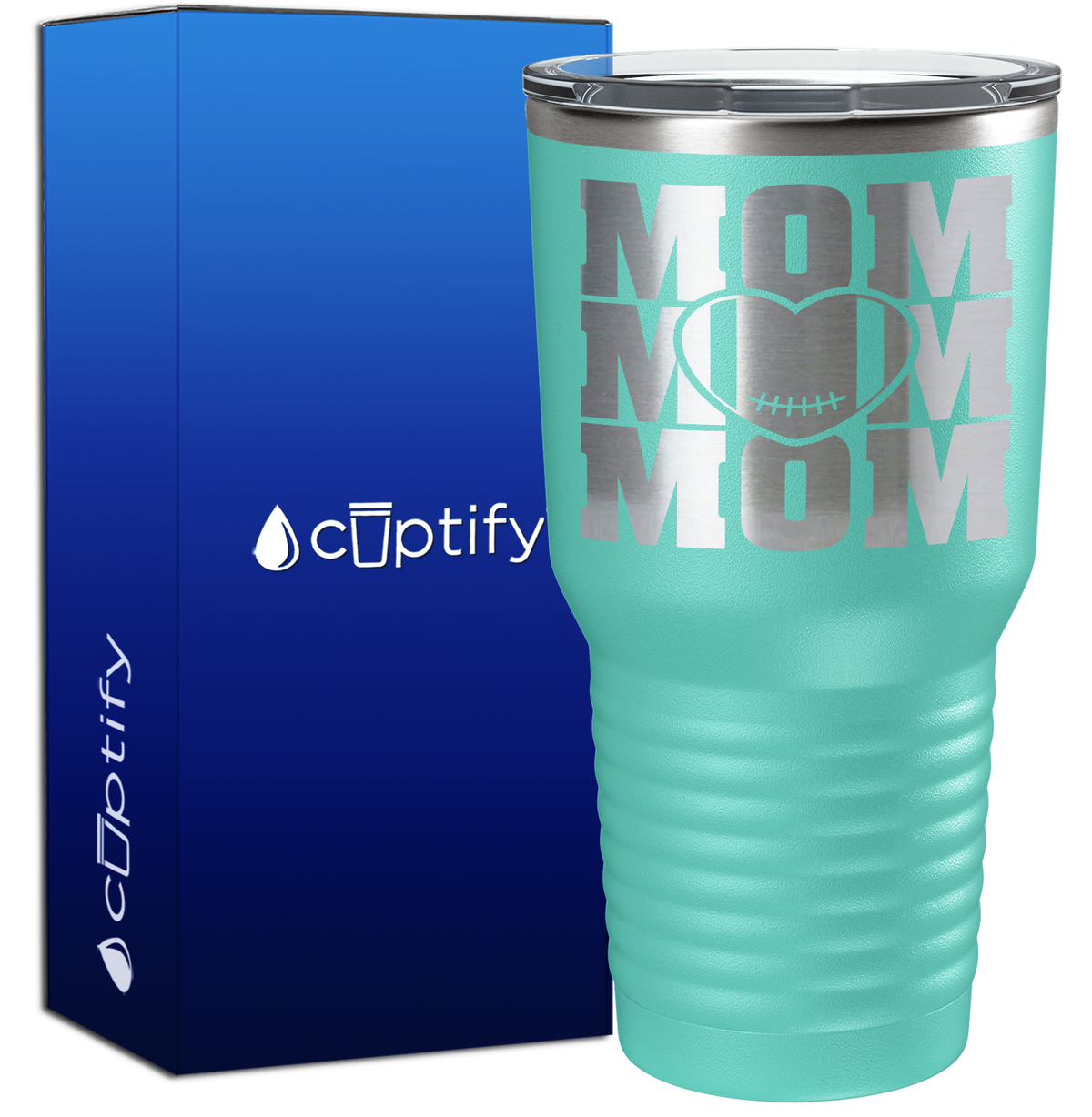 Mom Mom Mom Football 30oz Football Tumbler