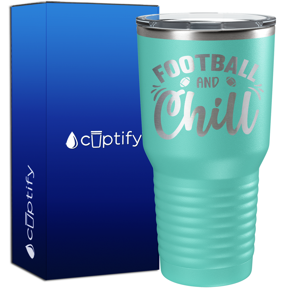 Football and Chill 30oz Football Tumbler