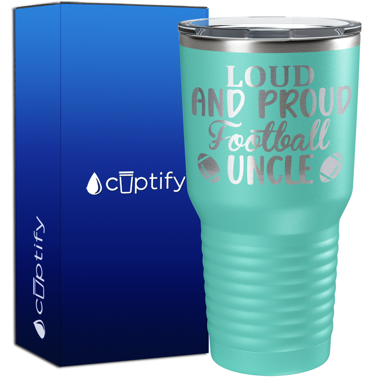 Loud and Proud Football Uncle 30oz Football Tumbler