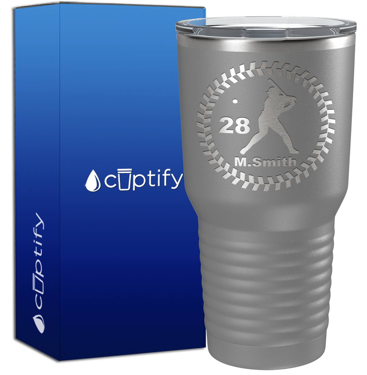 Personalized Baseball Player 30oz Baseball Tumbler