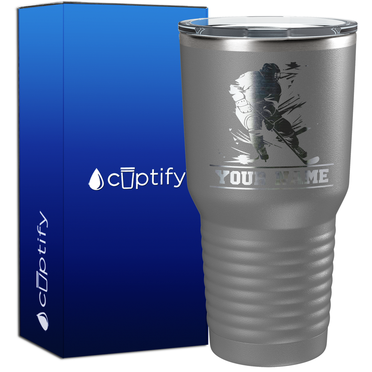 Personalized Skating Hockey Player 30oz Hockey Tumbler