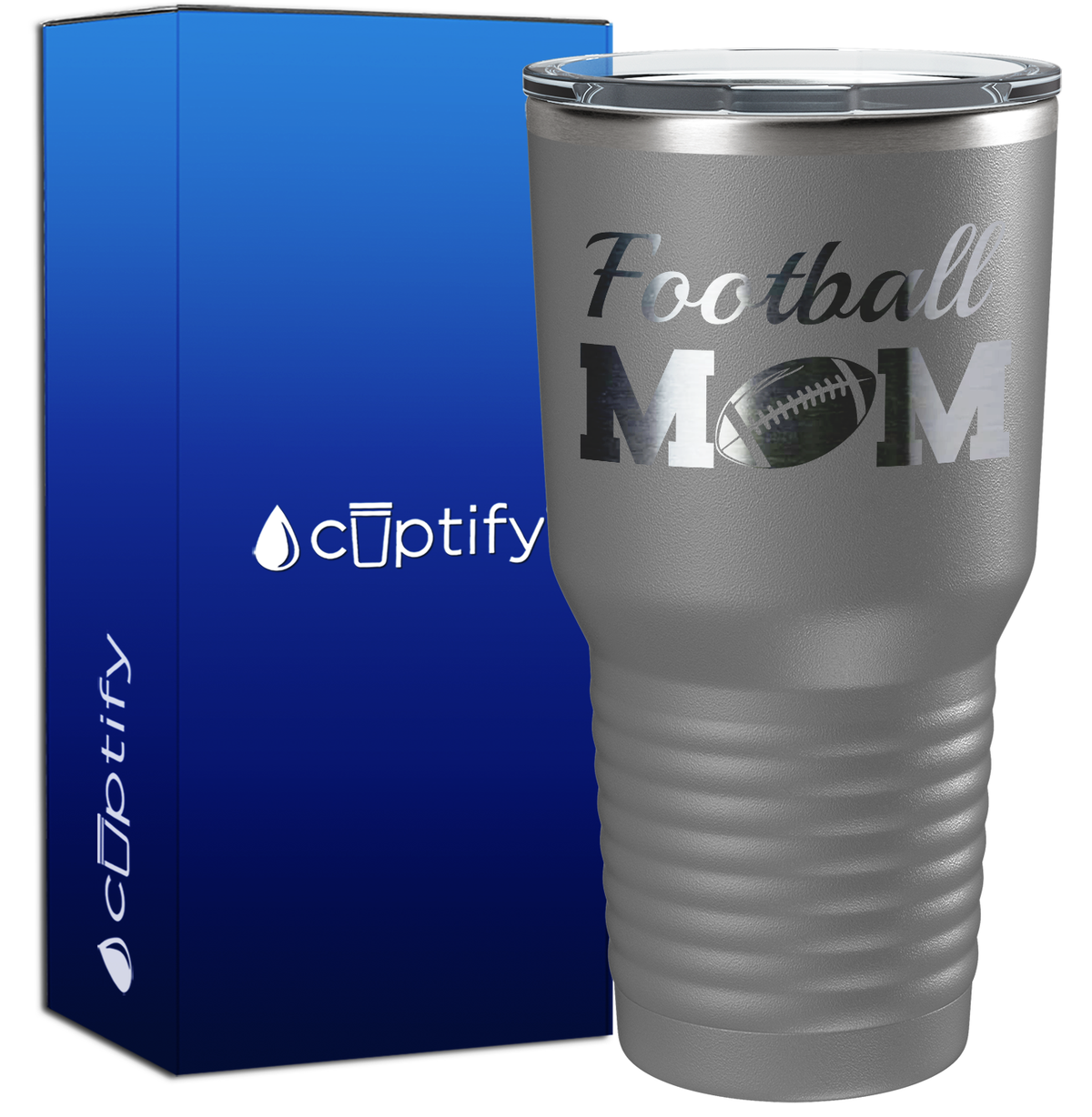 Football Mom with Ball 30oz Football Tumbler