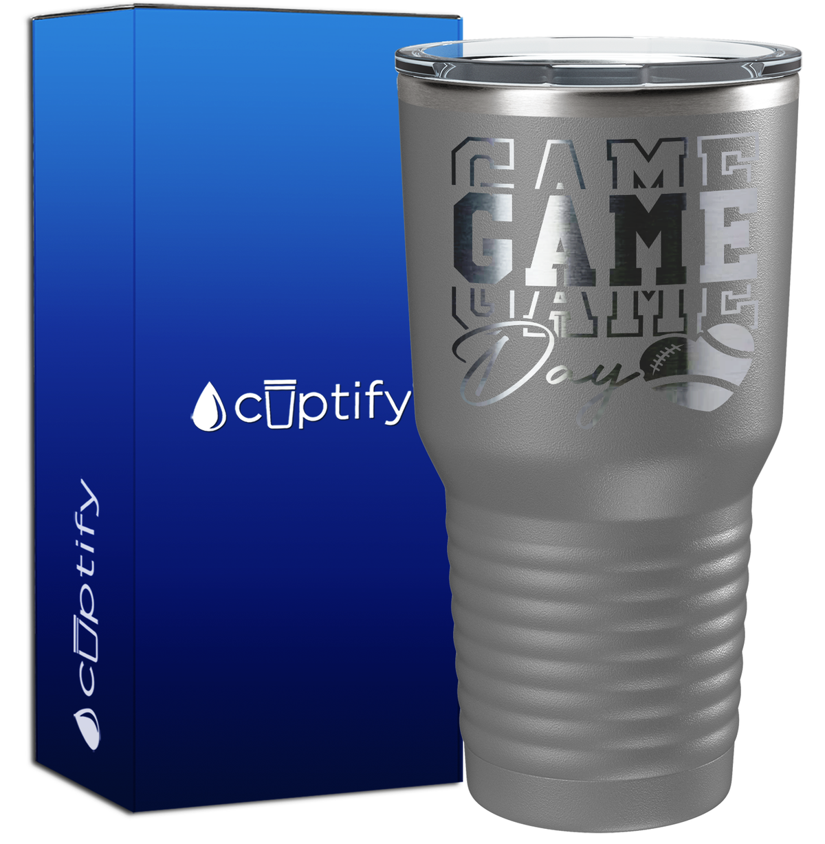 Game Game Game Day Football 30oz Football Tumbler