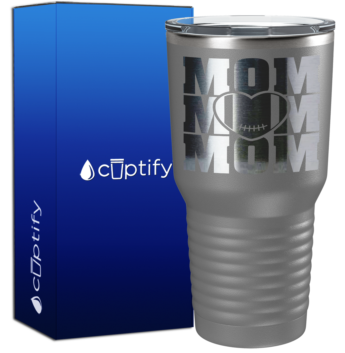 Mom Mom Mom Football 30oz Football Tumbler