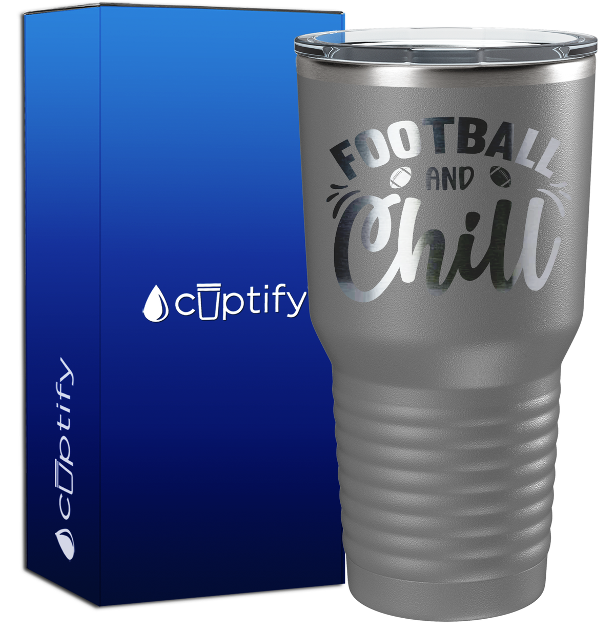 Football and Chill 30oz Football Tumbler