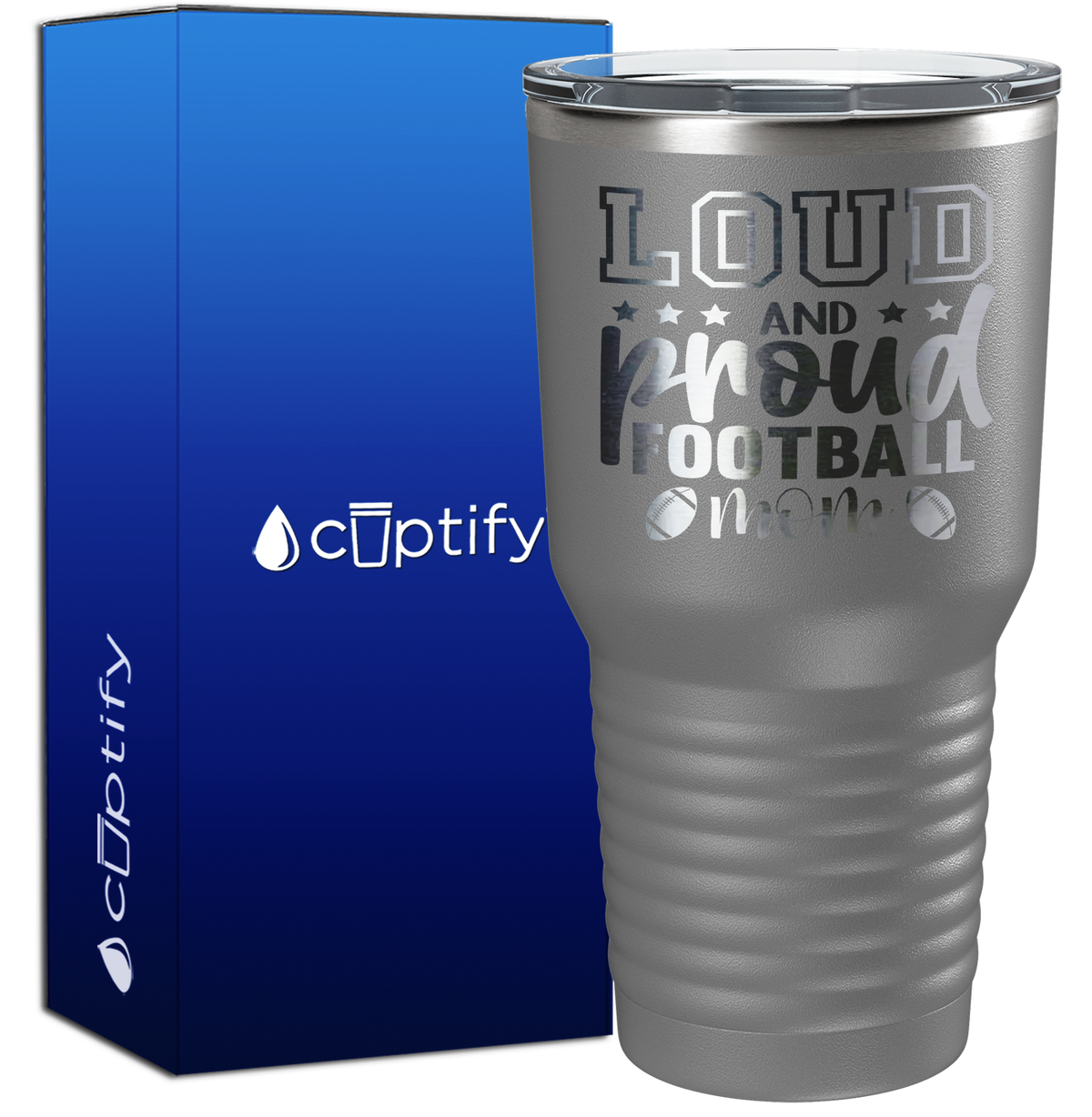 Loud and Proud Football Mom 30oz Football Tumbler