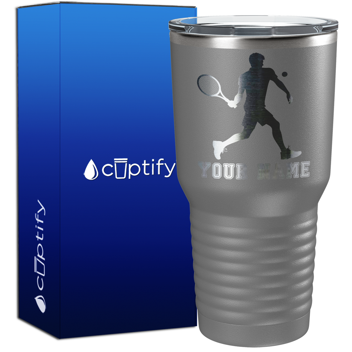 Personalized Tennis Player Silhouette 30oz Tennis Tumbler