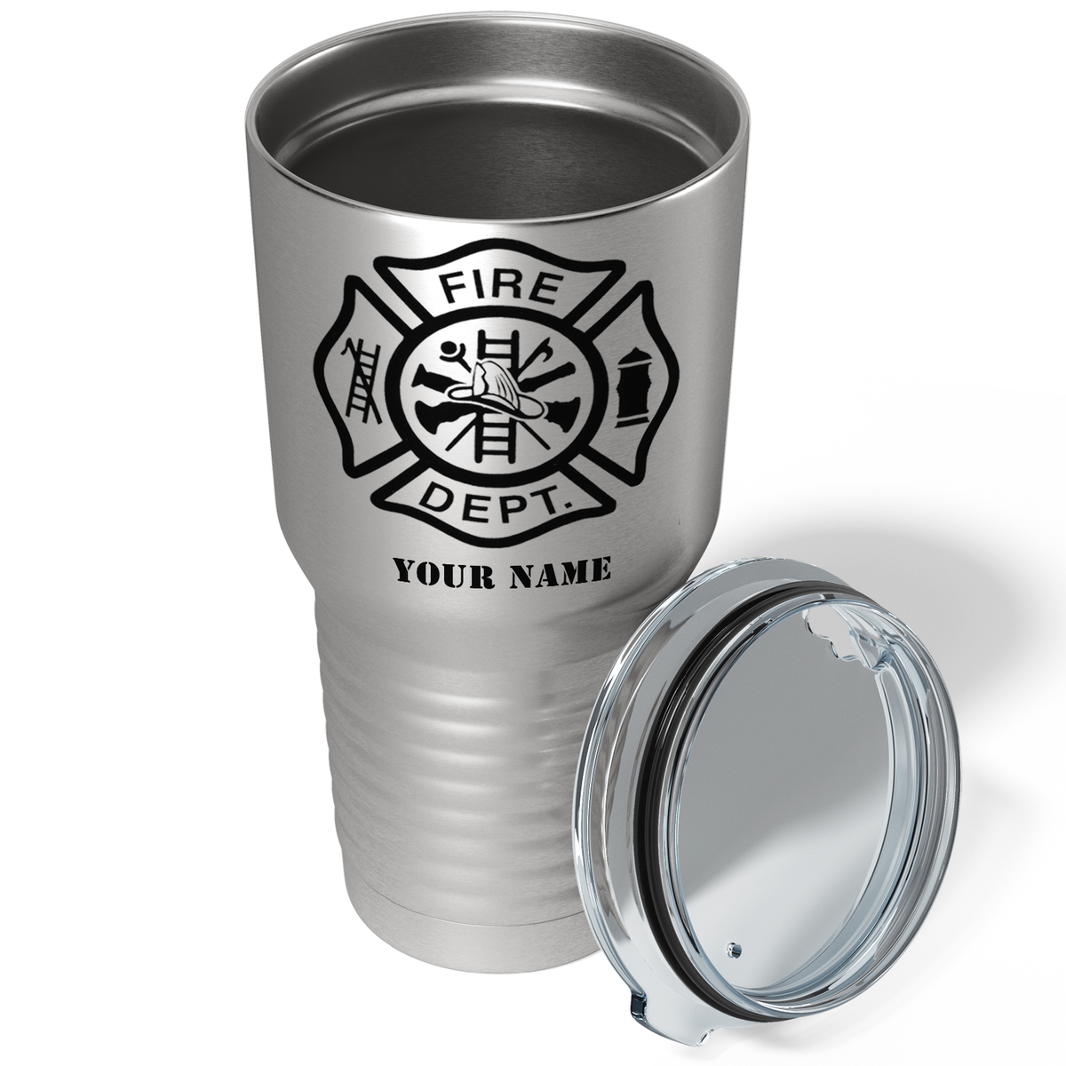 Personalized Fire Dept on Stainless 30oz Firefighter Tumbler