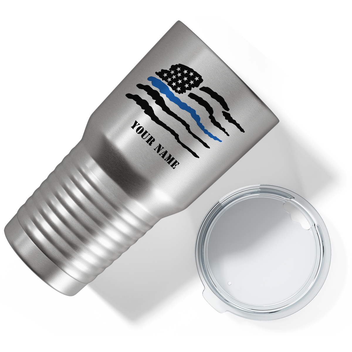 Personalized Thin Blue Flag Police on Stainless 30oz Police Tumbler