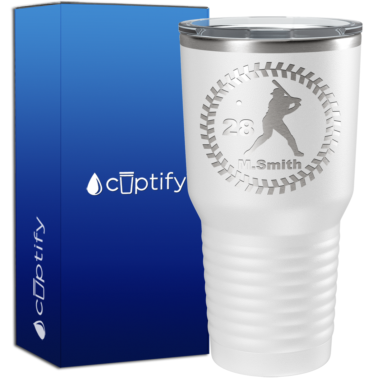 Personalized Baseball Player 30oz Baseball Tumbler