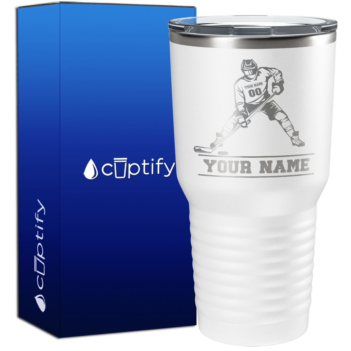 Personalized Hockey Player 30oz Hockey Tumbler