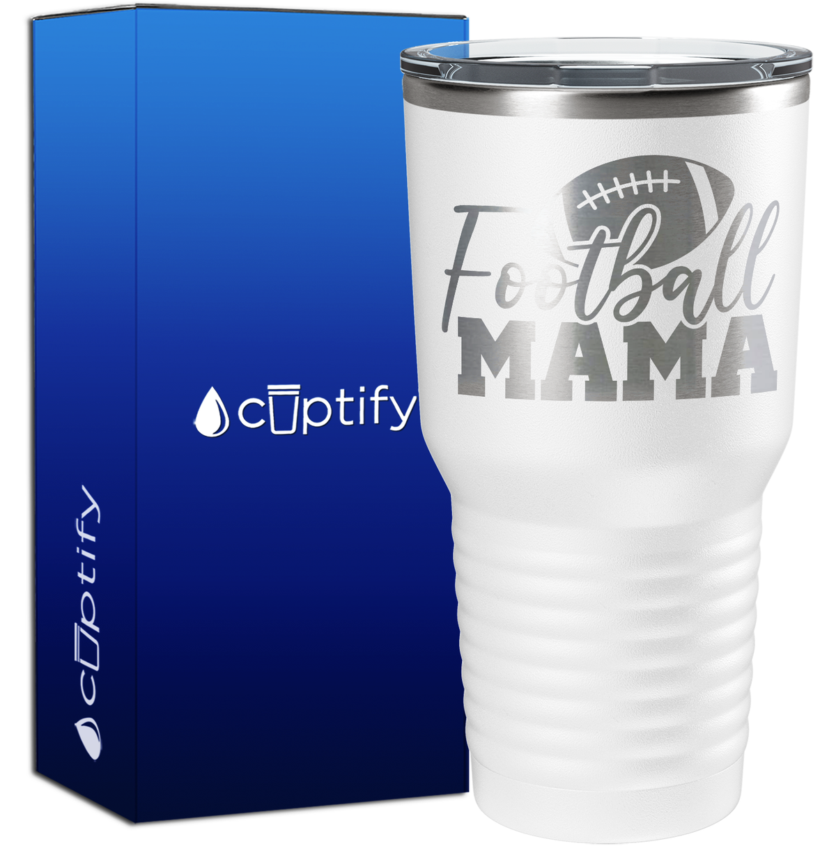 Football Mama with Football 30oz Football Tumbler