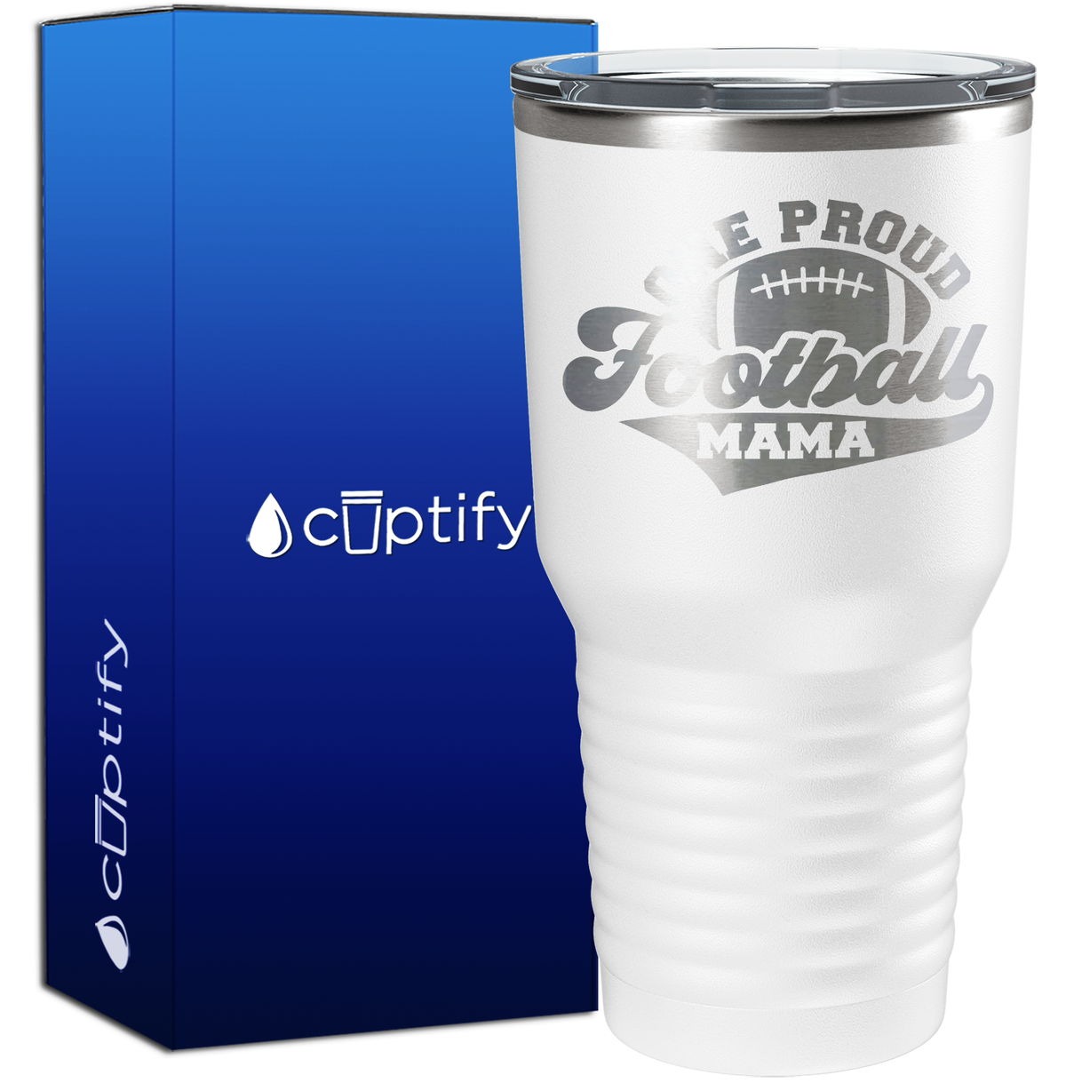One Proud Football Mom 30oz Football Tumbler
