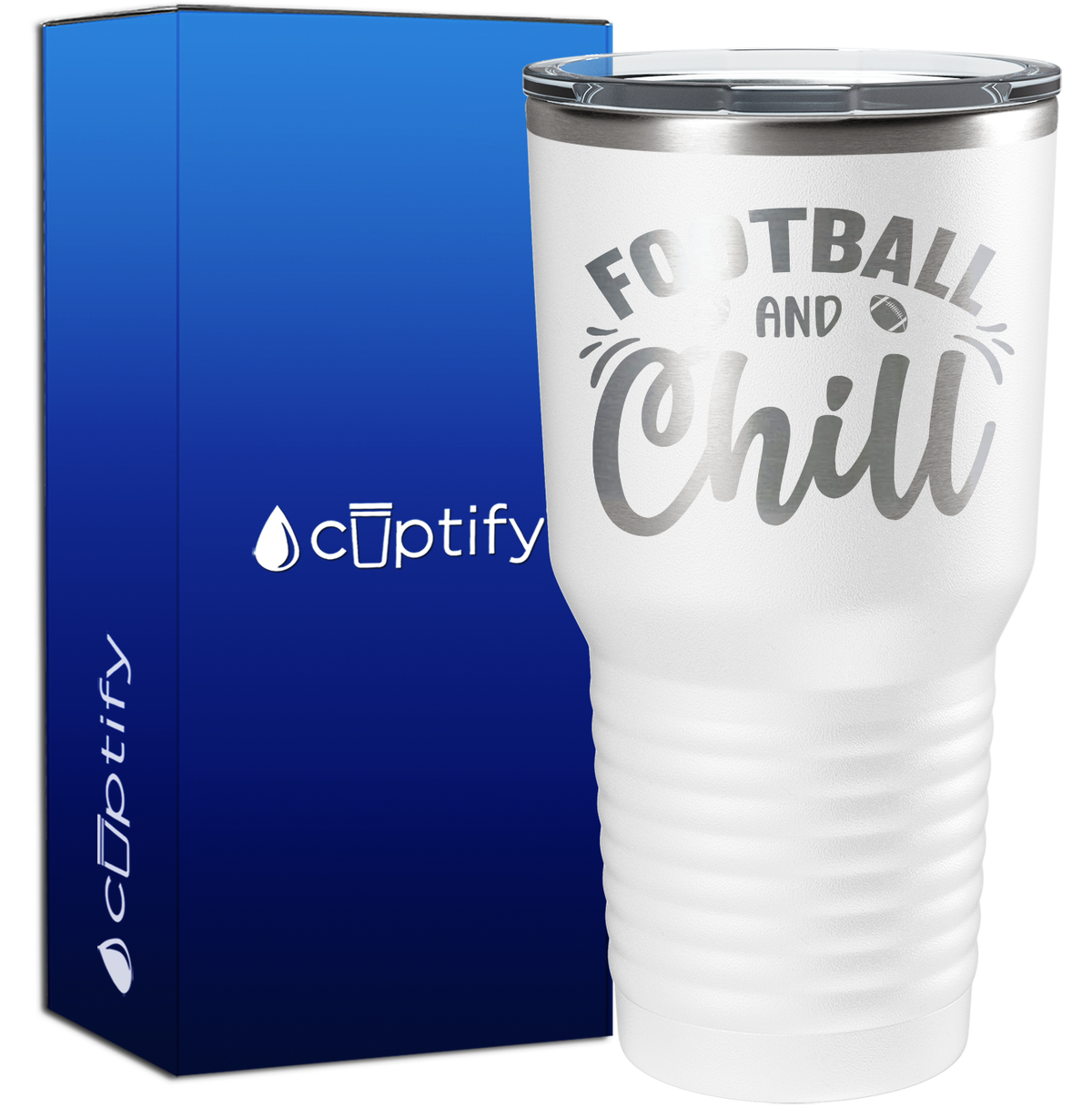 Football and Chill 30oz Football Tumbler