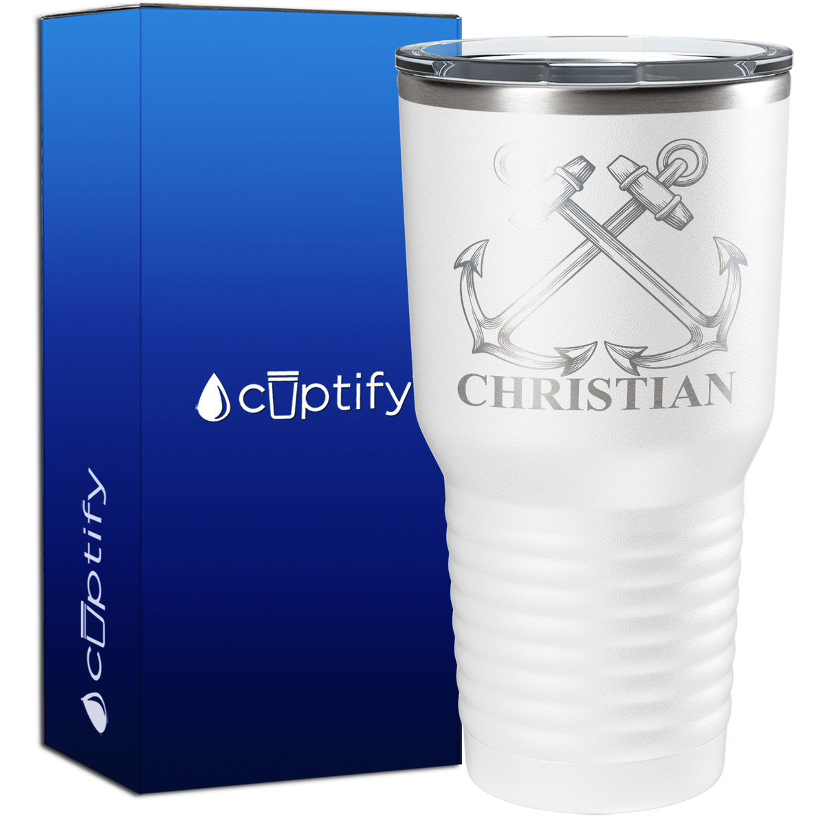Personalized Dual Anchors 30oz Anchor Tumbler