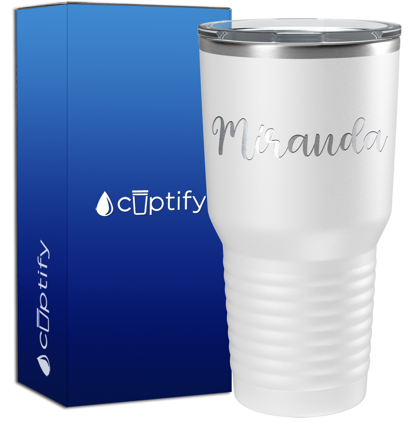 Personalized White 30oz Engraved Tumbler