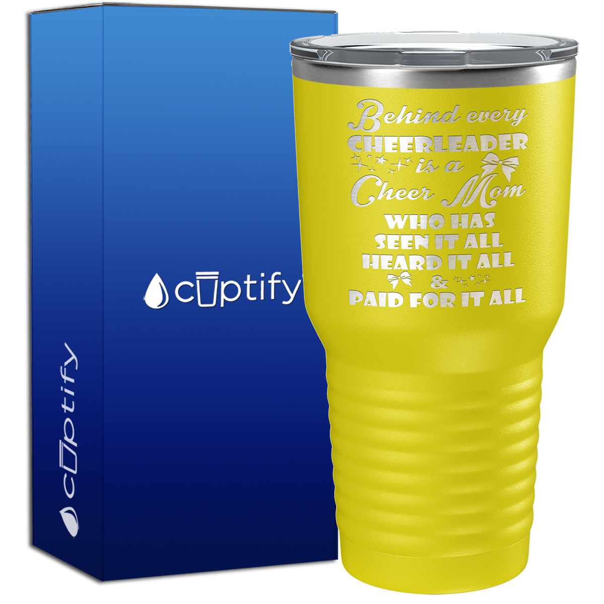 Behind Every Cheerleader Is A Cheer Mom 30oz Cheer Tumbler