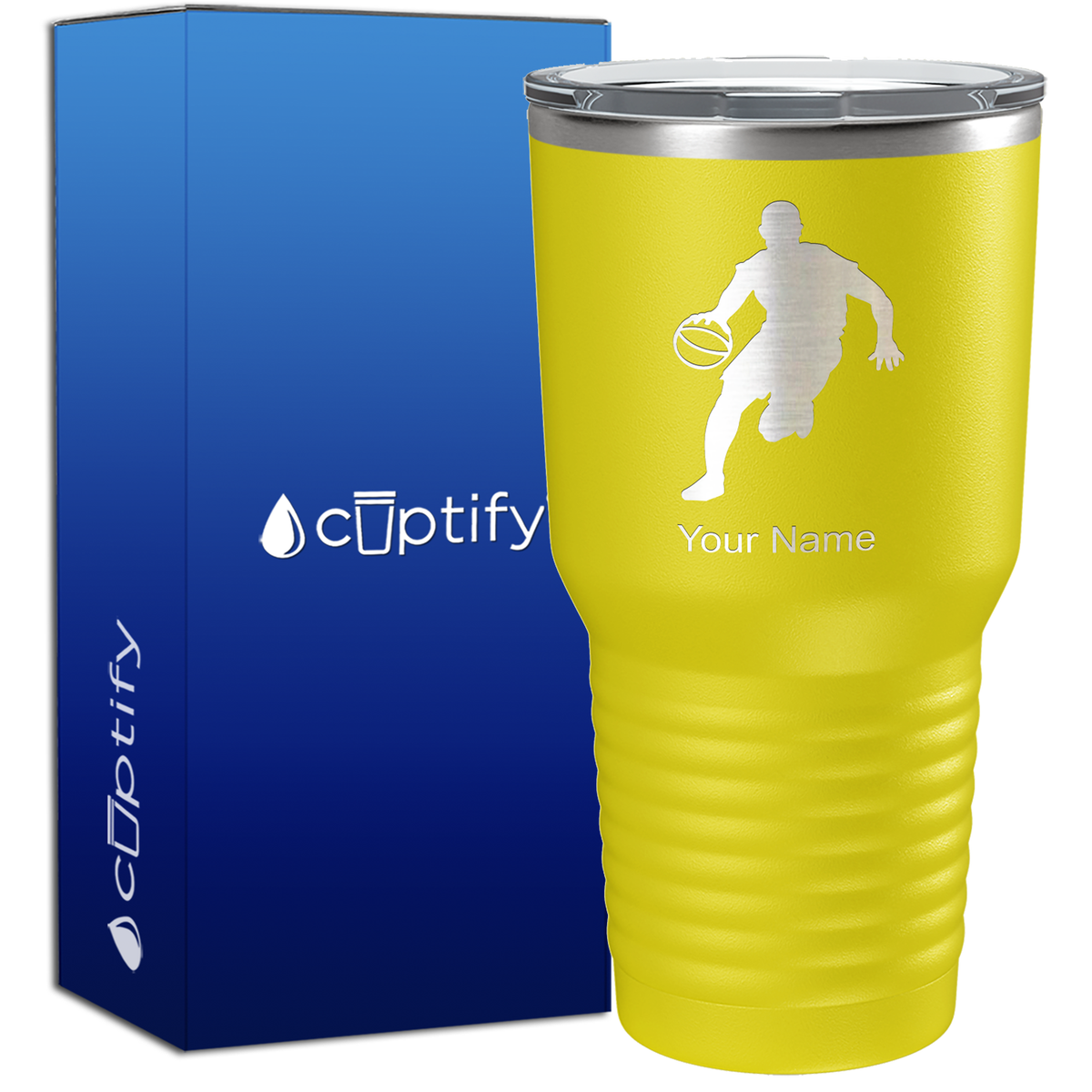 Personalized Basketball Player Silhouette on 30oz Tumbler