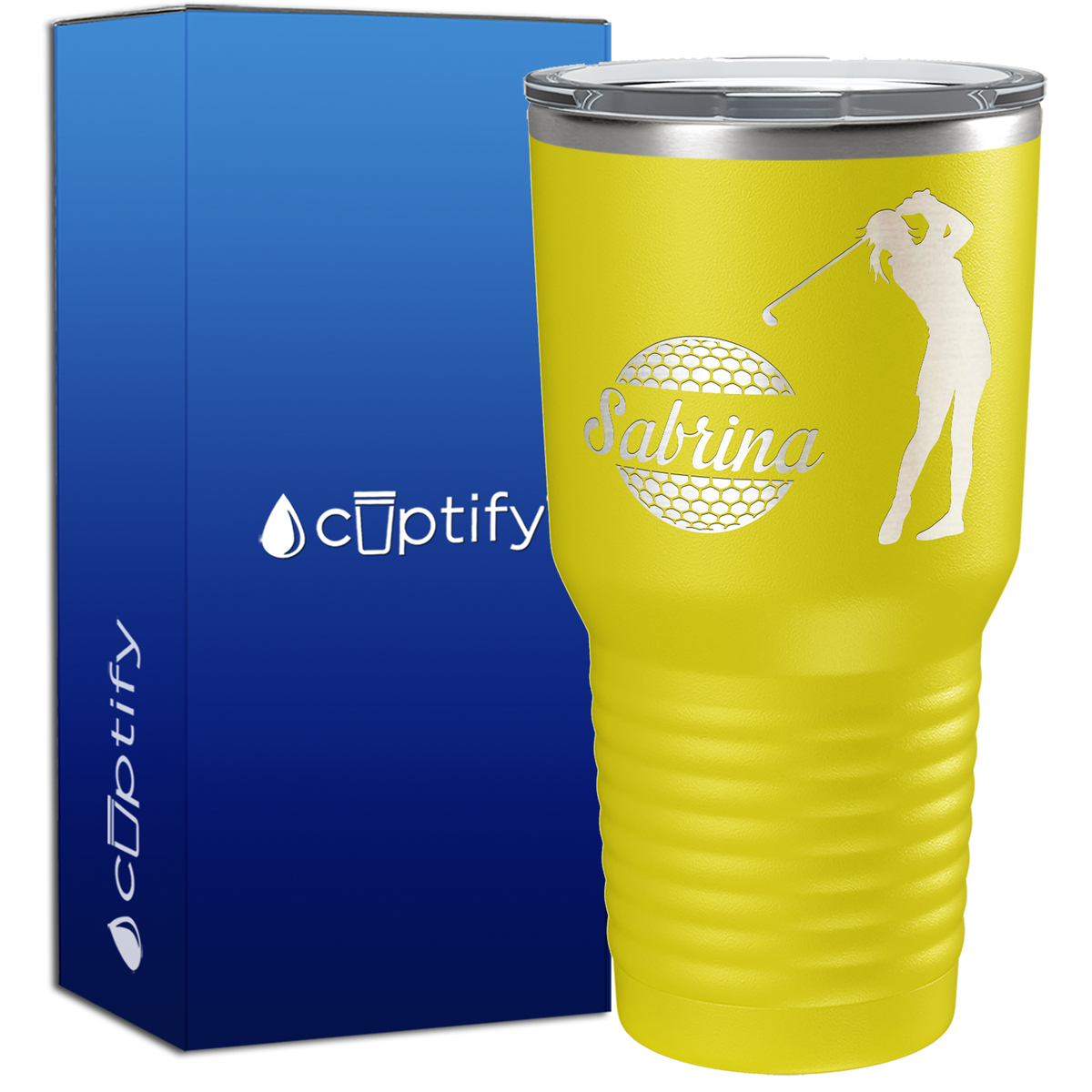 Personalized Female Golfer 30oz Golf Tumbler