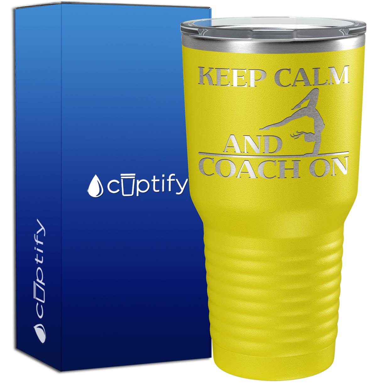 Gymnastics Keep Calm and Coach On 30oz Coach Tumbler