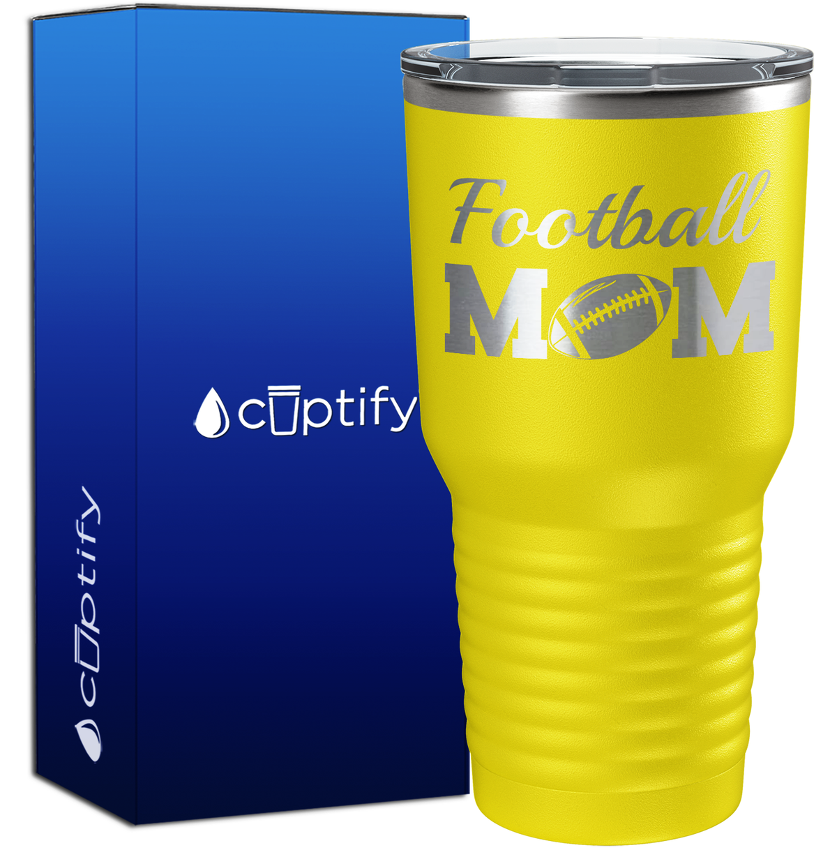 Football Mom with Ball 30oz Football Tumbler
