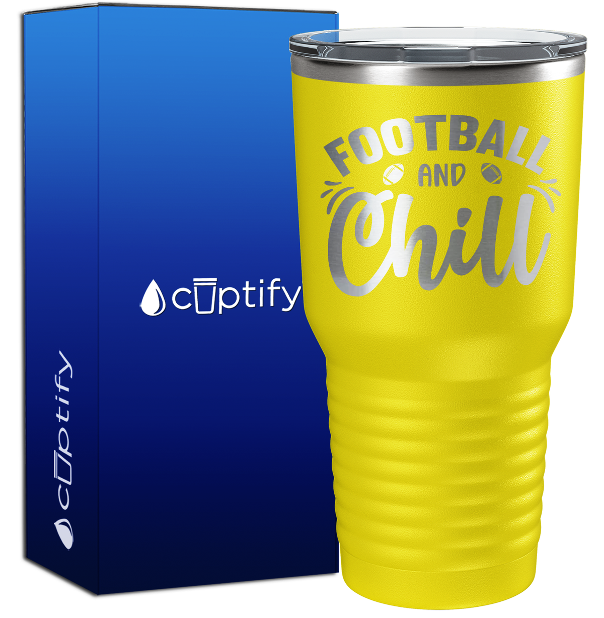 Football and Chill 30oz Football Tumbler