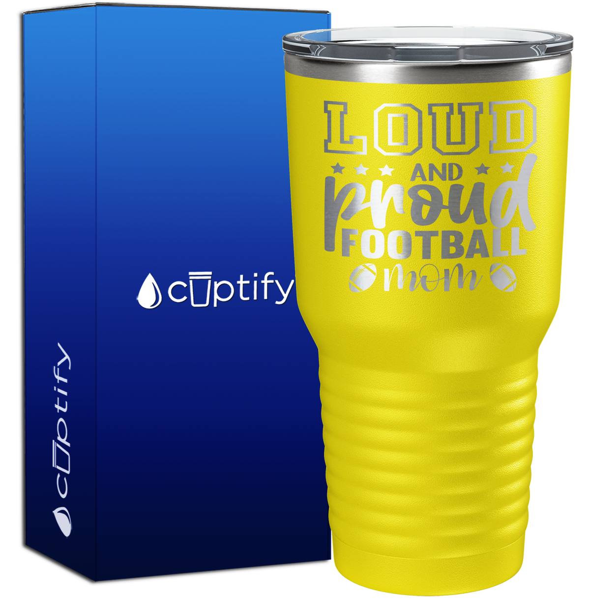 Loud and Proud Football Mom 30oz Football Tumbler