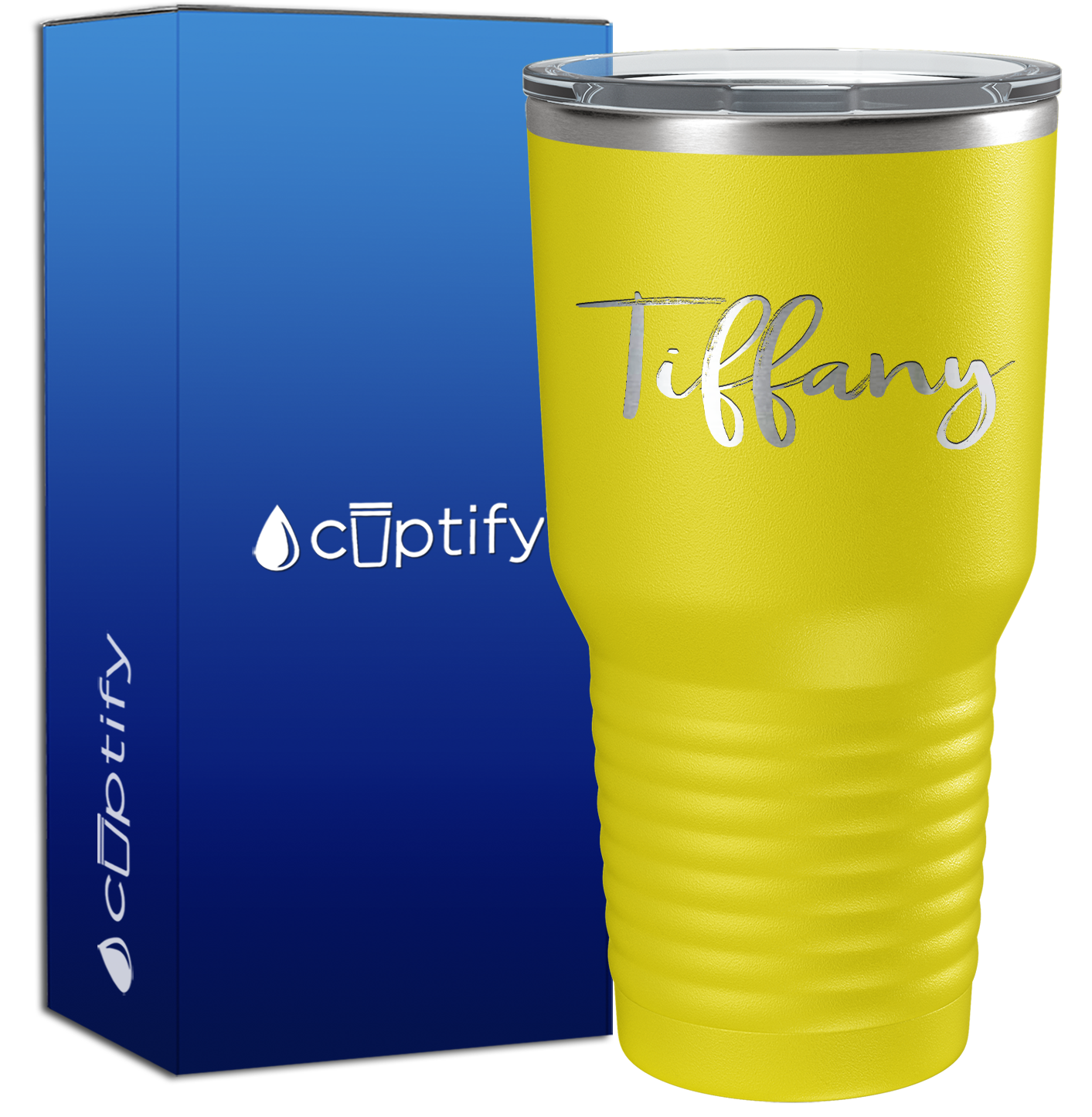 Personalized Yellow 30oz Engraved Tumbler