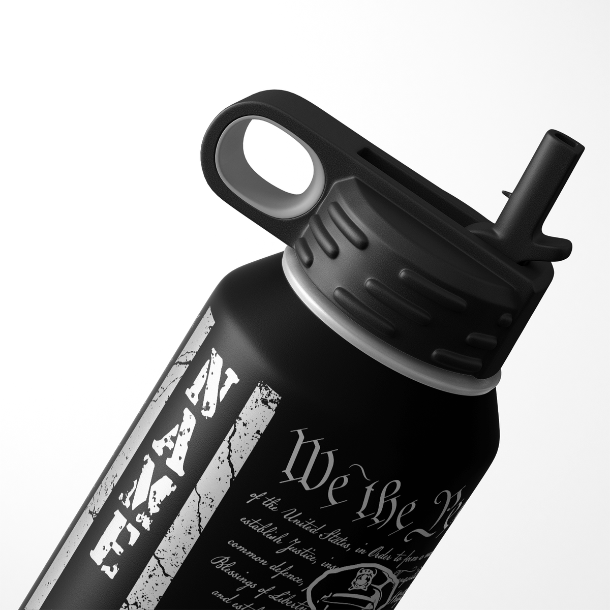 Personalized We the People Police on Distressed Flag 32oz Sport Water Bottle