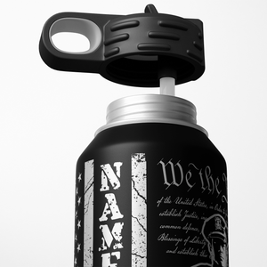 Personalized We the People Police on Distressed Flag 32oz Sport Water Bottle