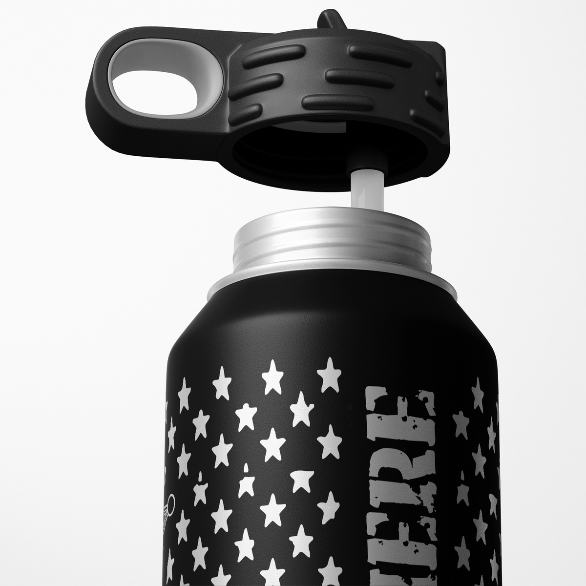 Personalized Sheriff Badge on Distressed Flag 32oz Sport Water Bottle