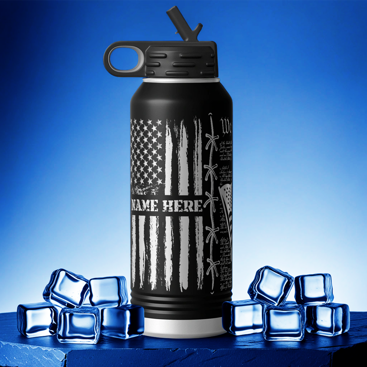 Personalized Police We the People 32oz Sport Water Bottle