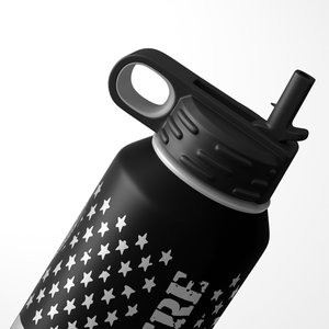 Personalized Police Officer Badge on Distressed Flag 32oz Sport Water Bottle