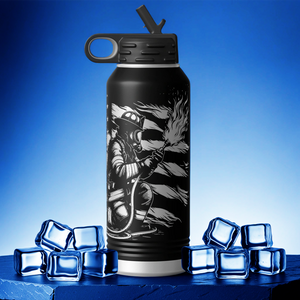 Personalized Firefigther on Distressed Flag 32oz Sport Water Bottle