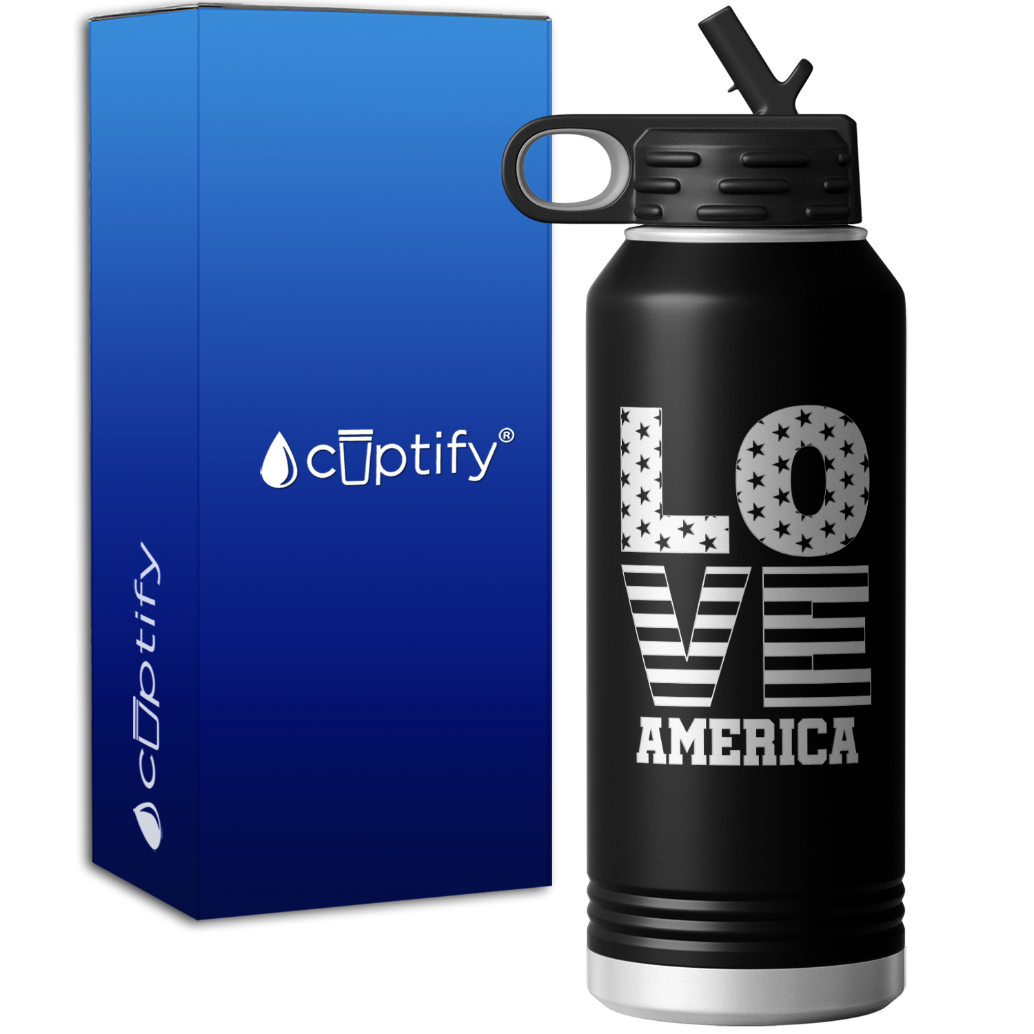 Love America 32oz Sport Water Bottle
