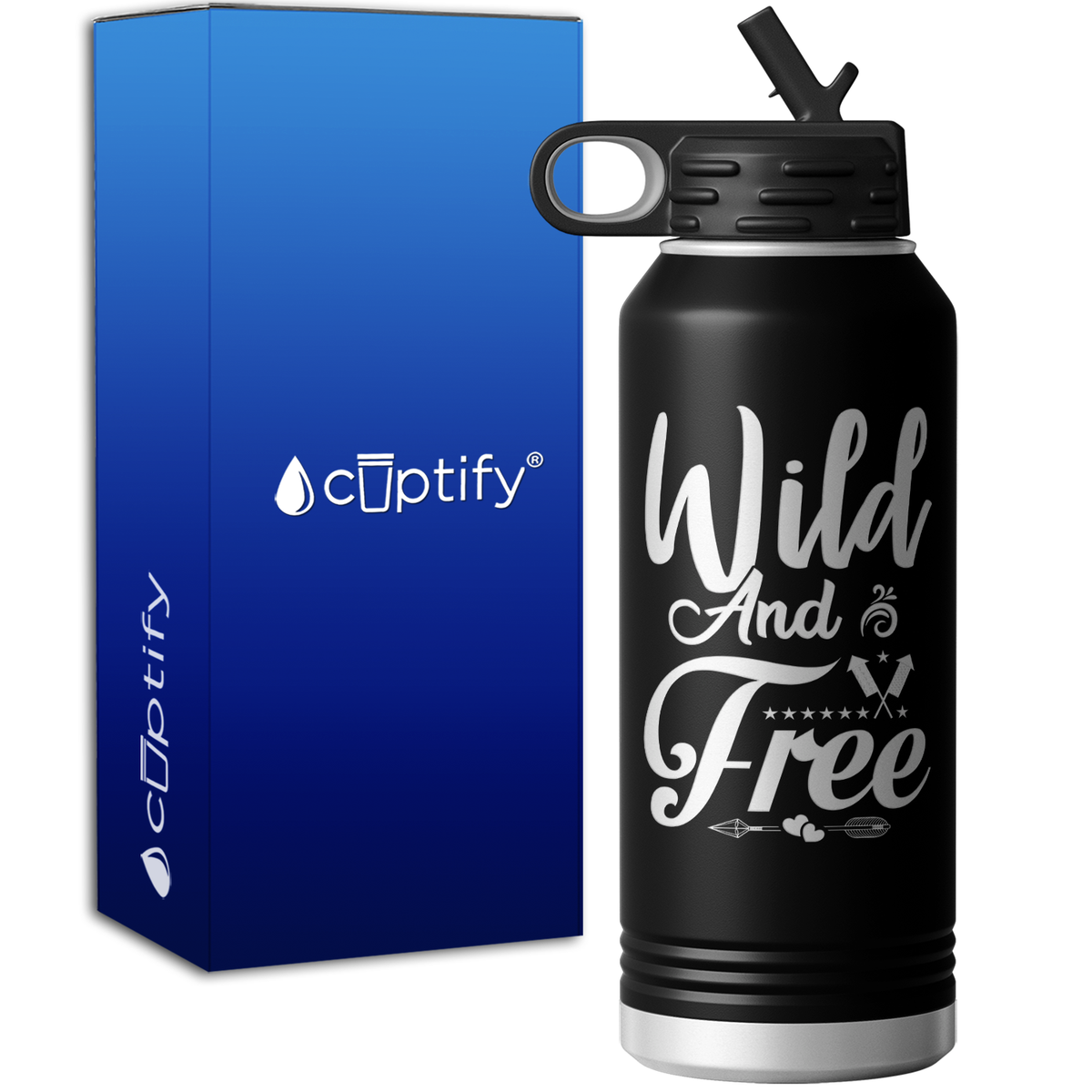 Wild and Free America 32oz Sport Water Bottle