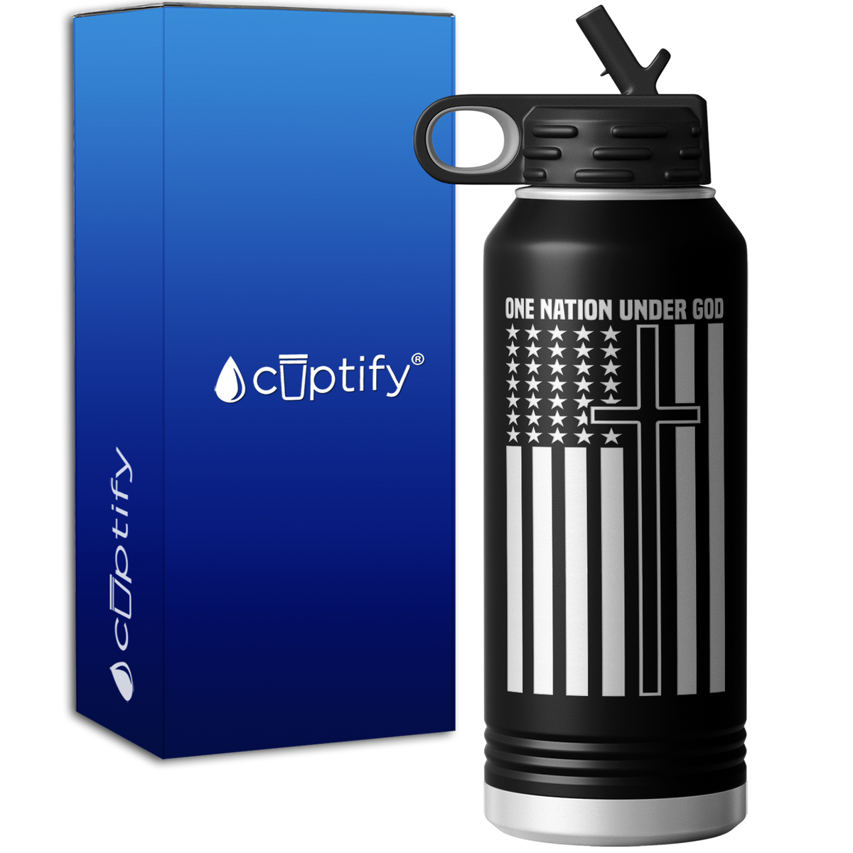 One Nation Under God 32oz Sport Water Bottle