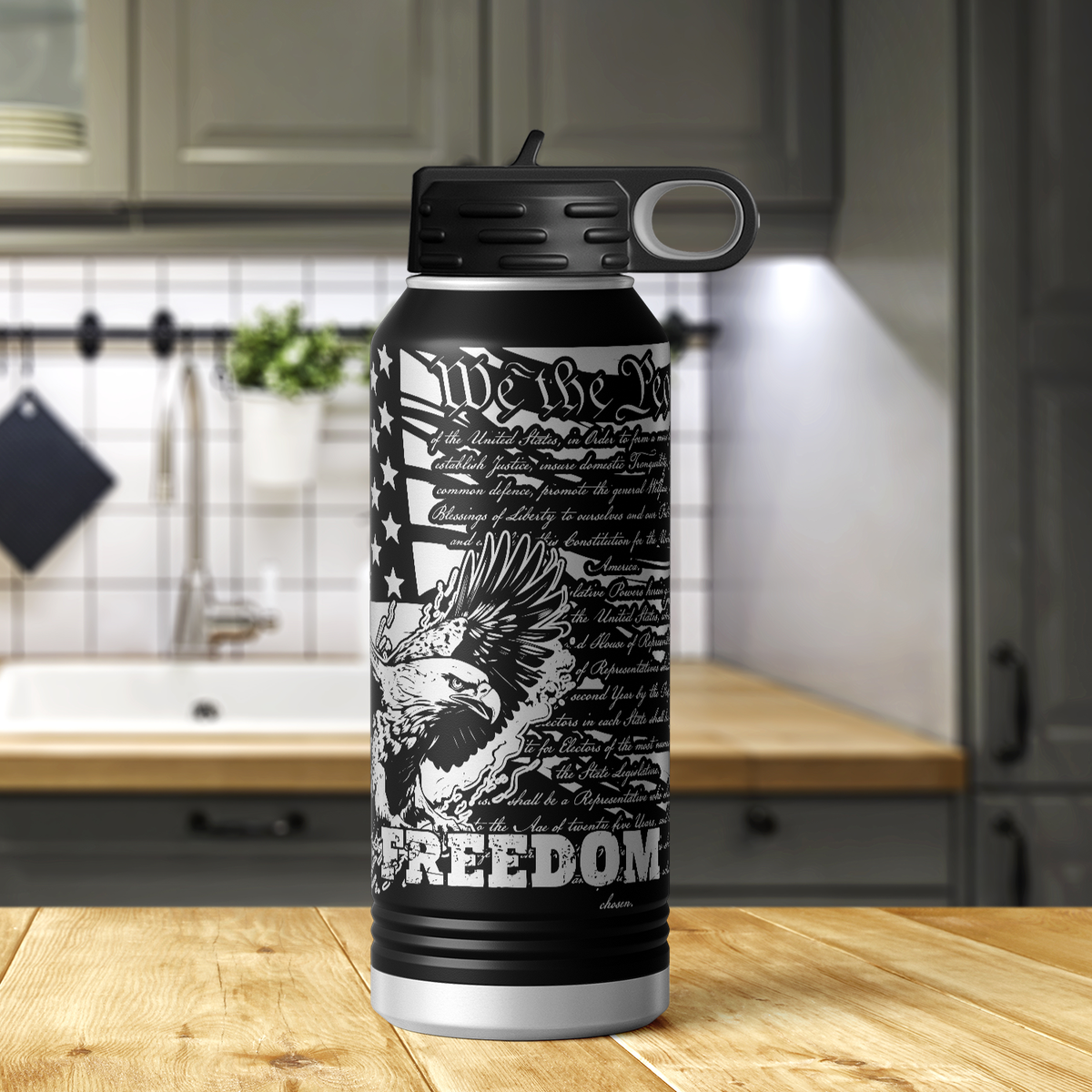 Freedom American Eagle We are the People 32oz Sport Water Bottle