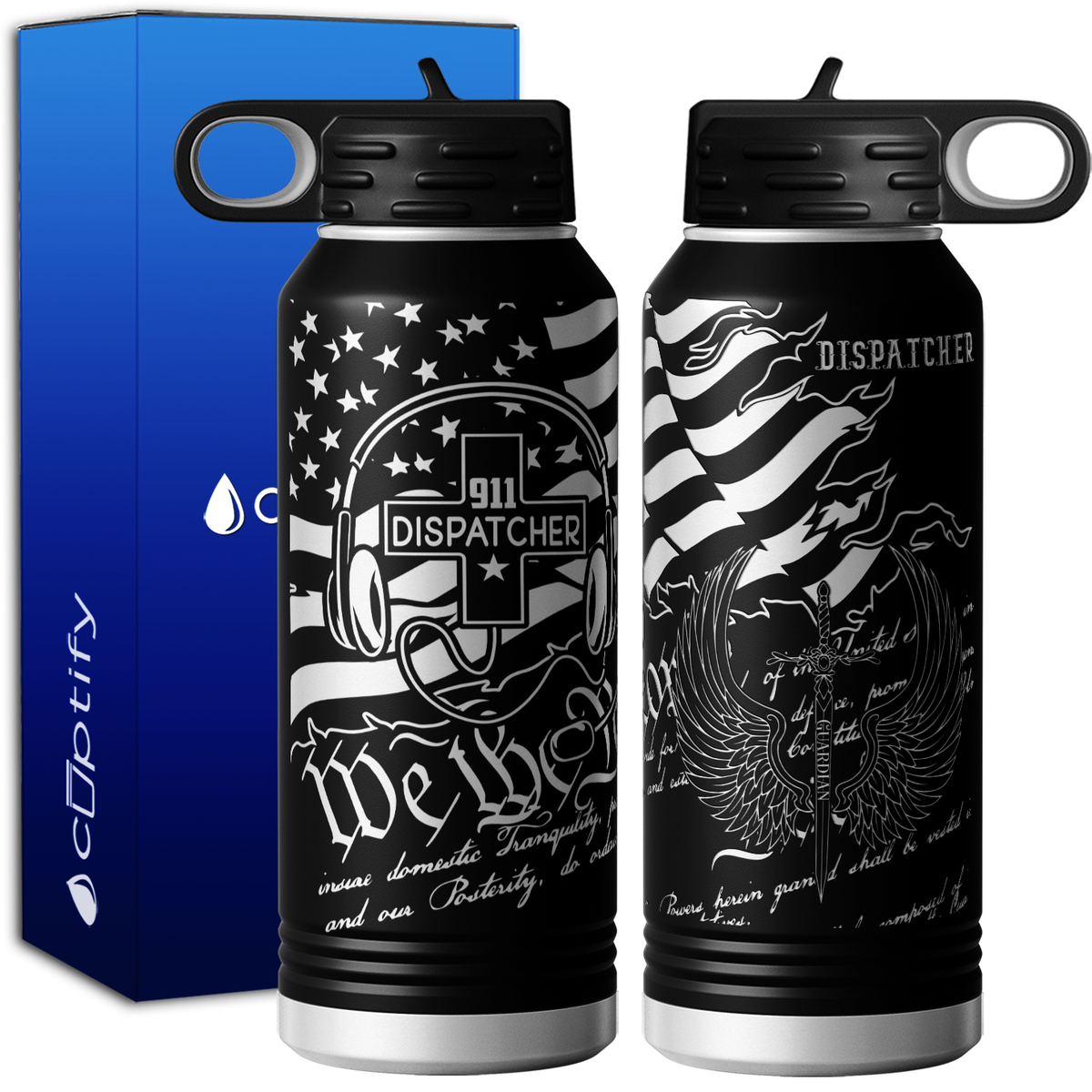 911 Dispatcher We the People 32oz Sport Water Bottle