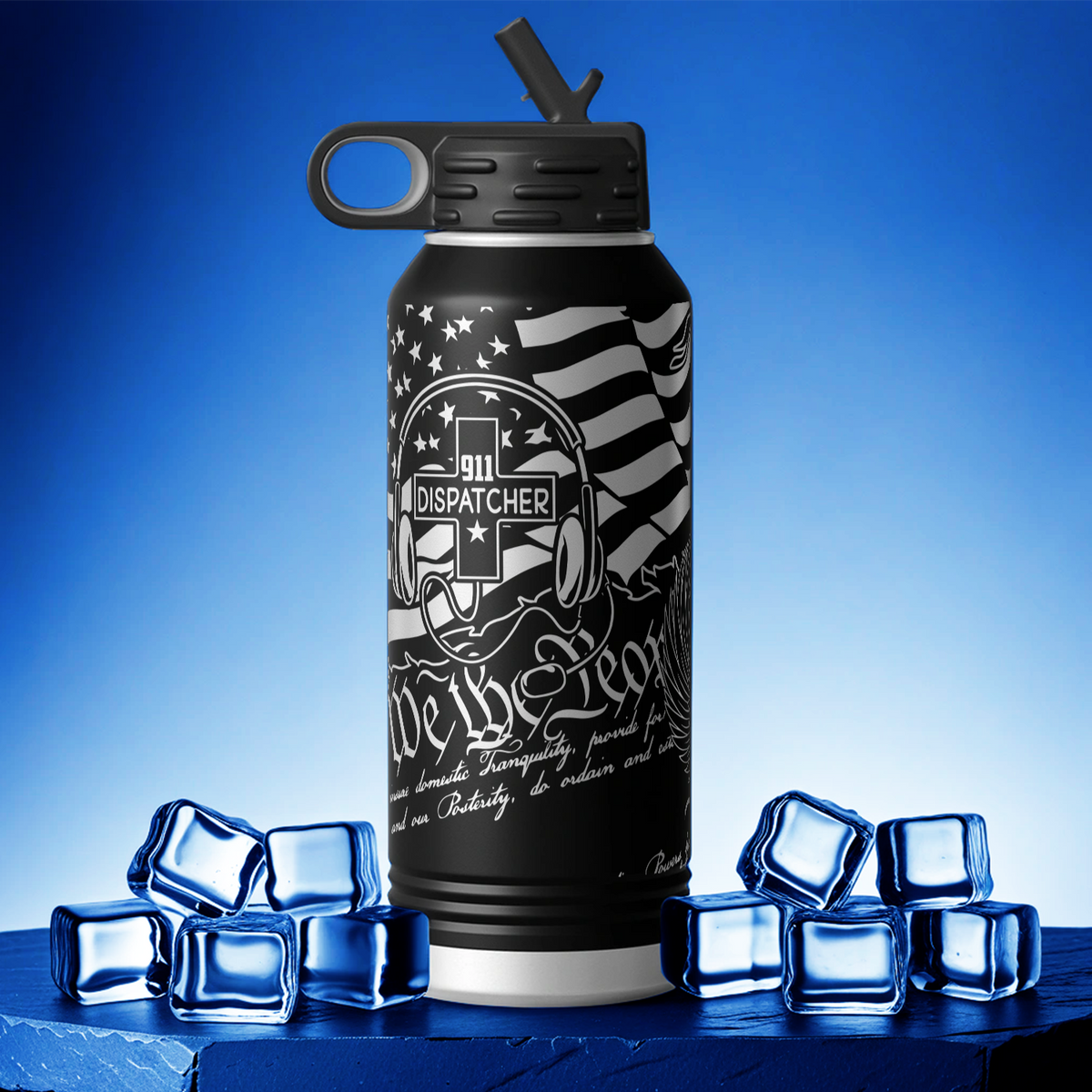 911 Dispatcher We the People 32oz Sport Water Bottle