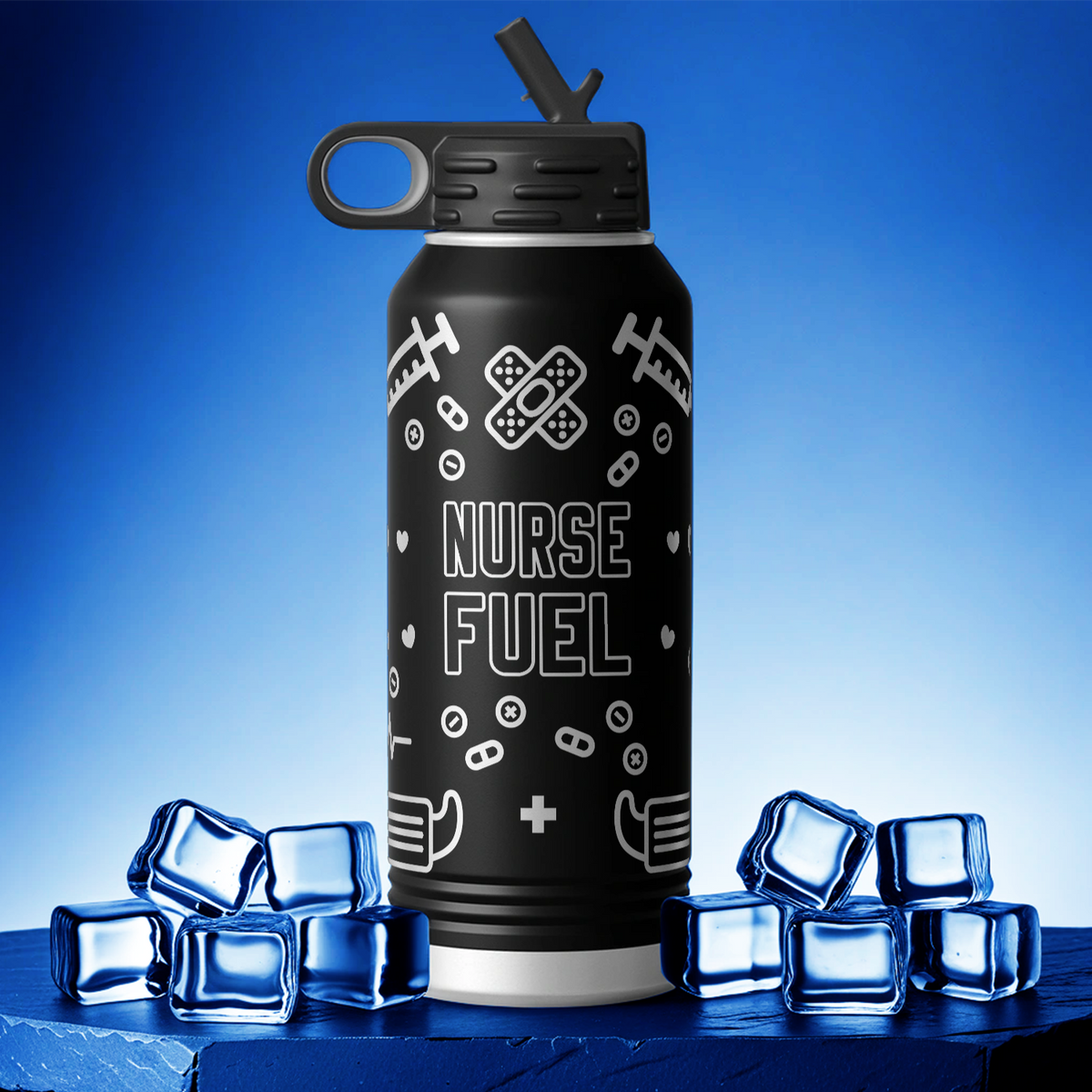 Nurse Fuel 32oz Sport Water Bottle