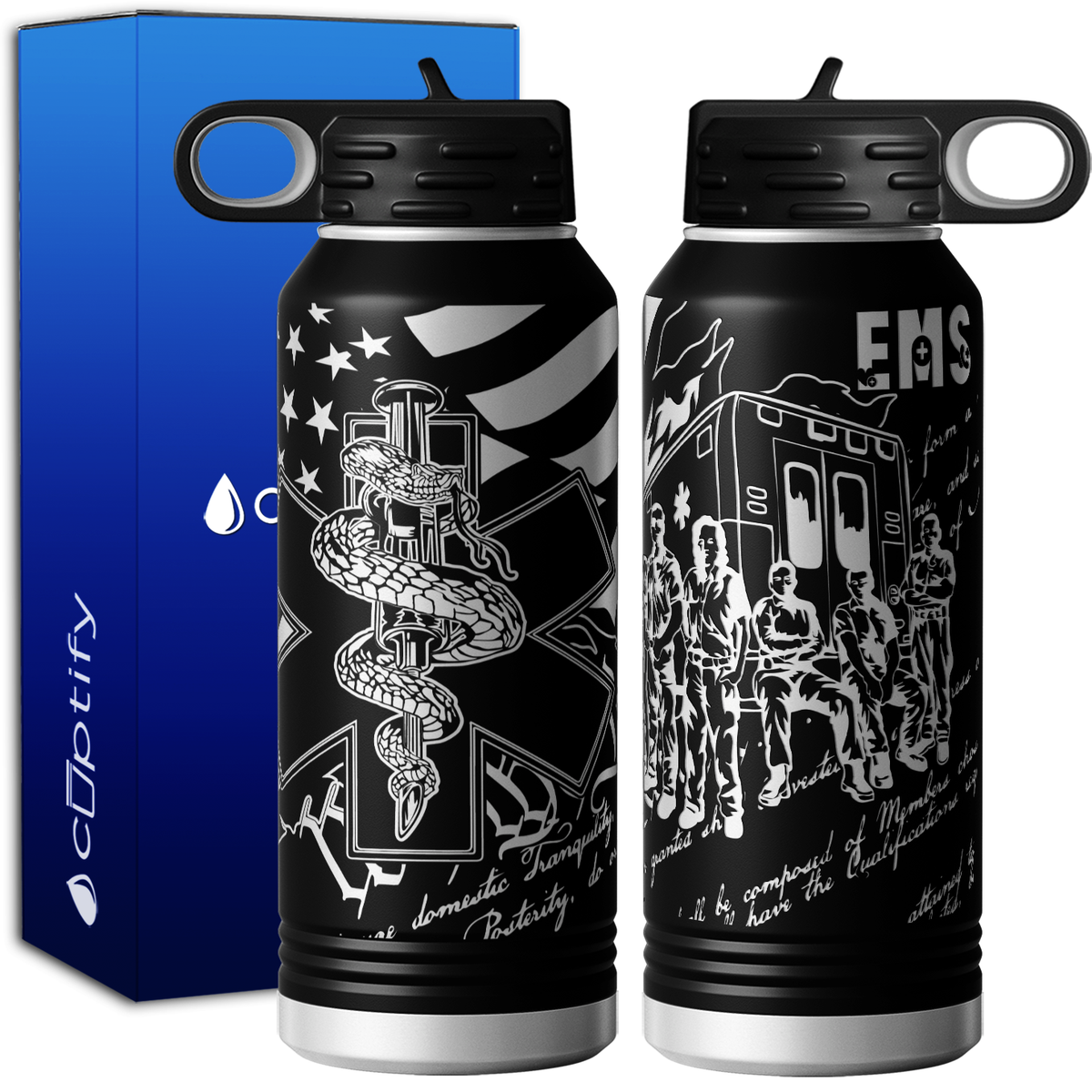 EMS Paramedic We The People 32oz Sport Water Bottle