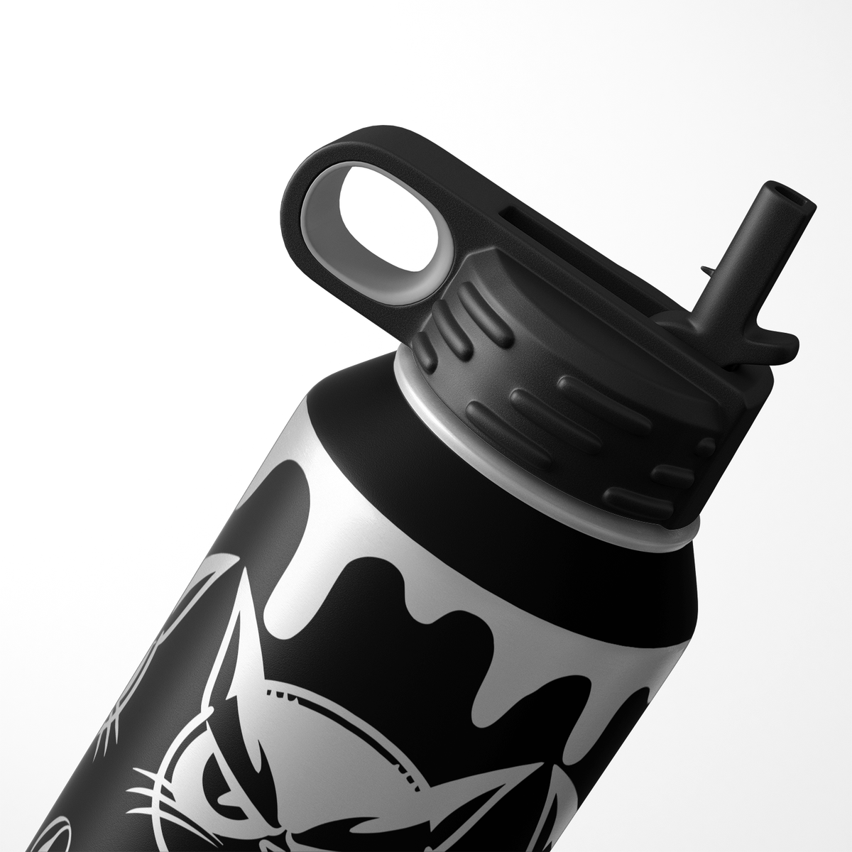 Coffee Cat 32oz Sport Water Bottle