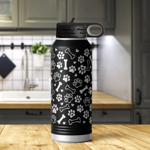 Bones and Dog Paws 32oz Sport Water Bottle
