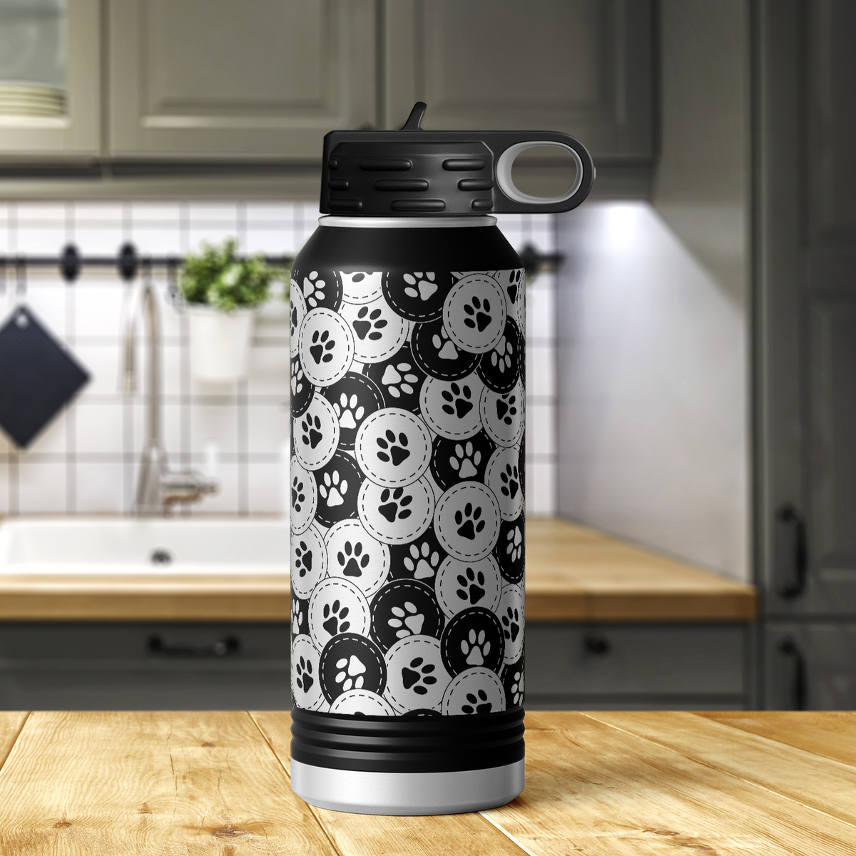 Dog Paws Print 32oz Sport Water Bottle
