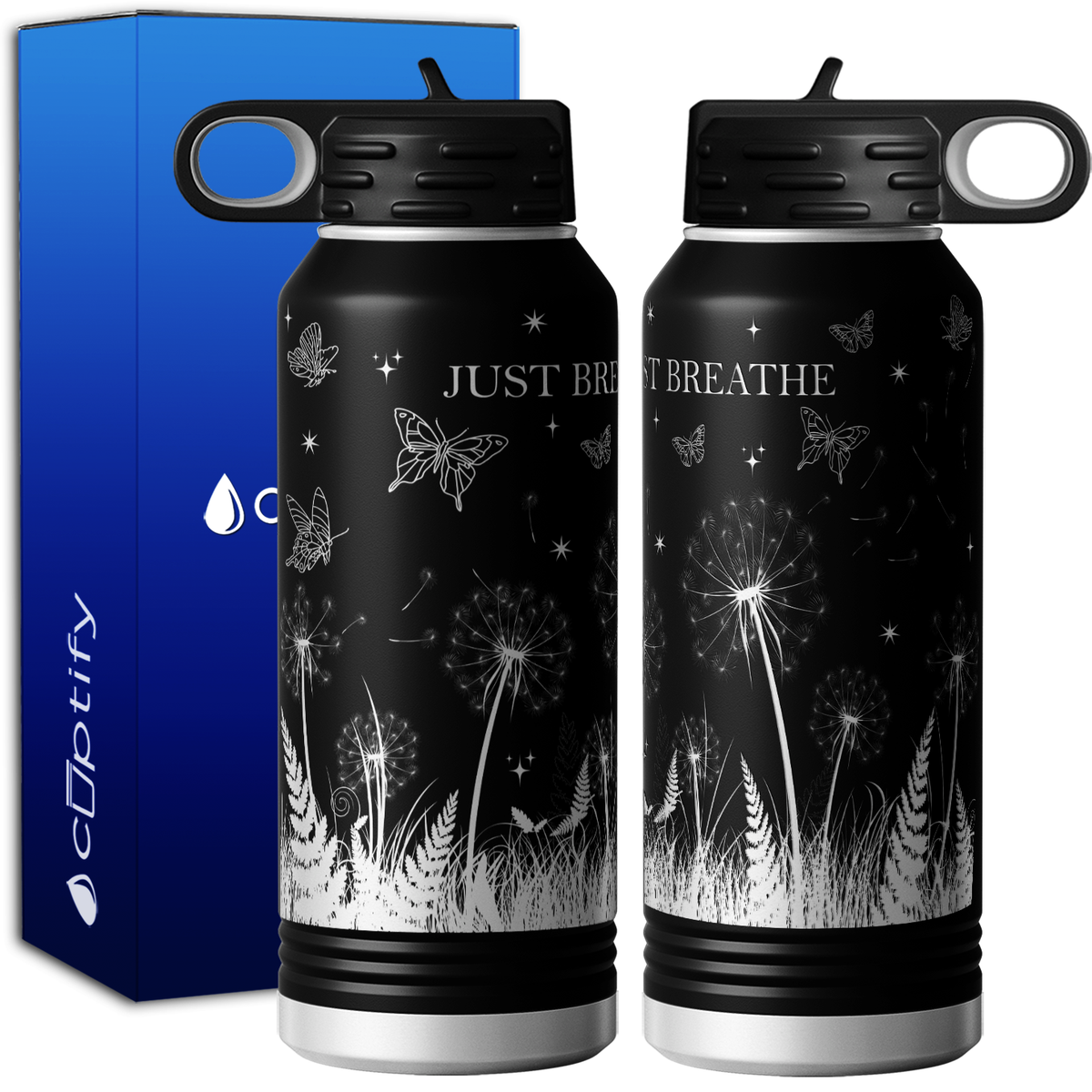 Just Breathe 32oz Sport Water Bottle