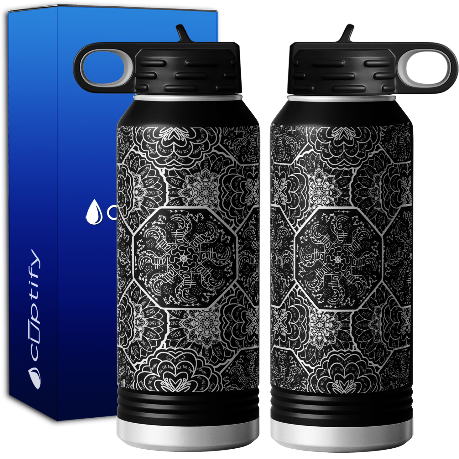 Religious Mandala 32oz Sport Water Bottle